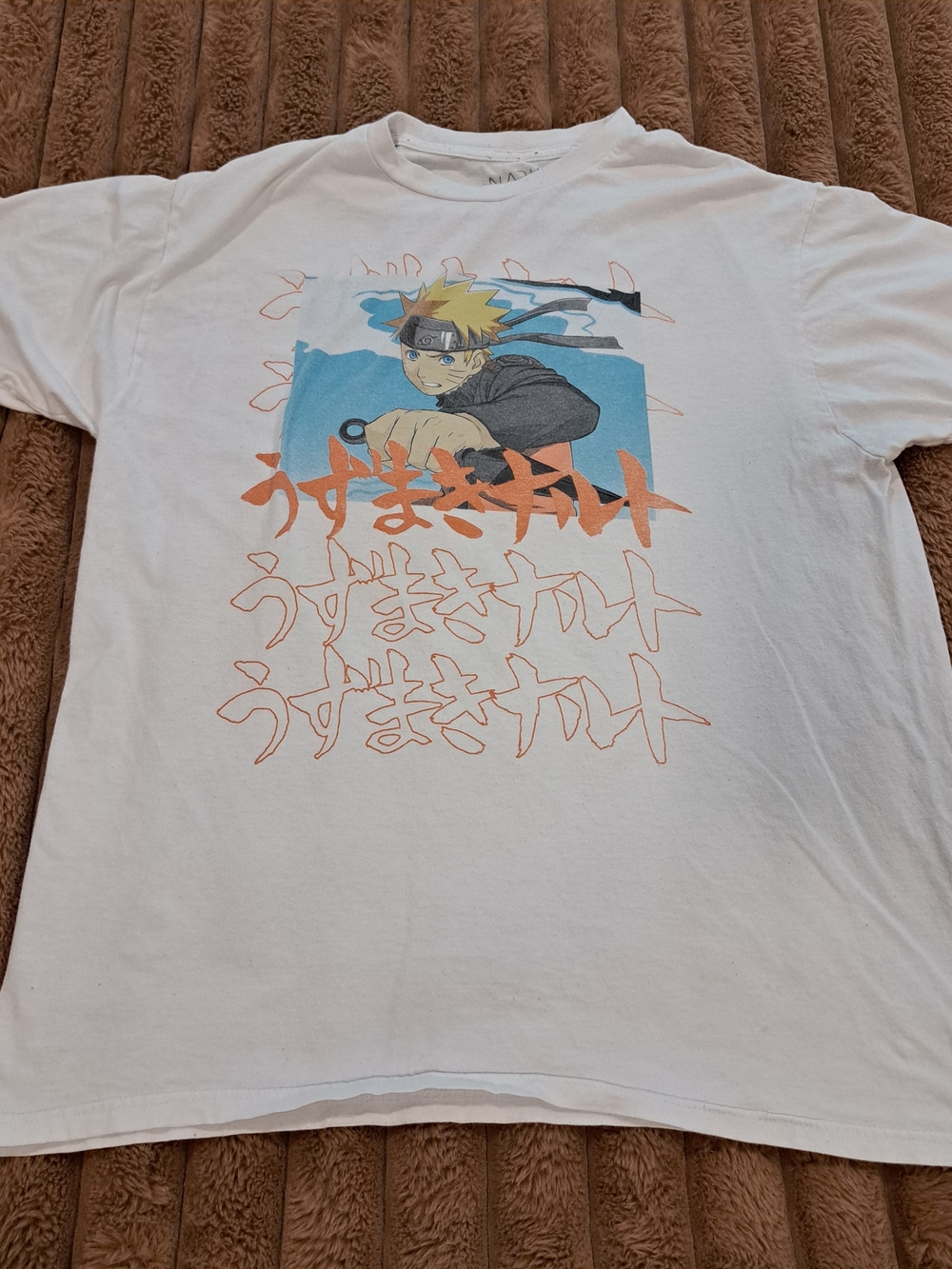 Naruto Shippuden Collection 2002 Vintage White Cotton Adult T-Shirt Size Large